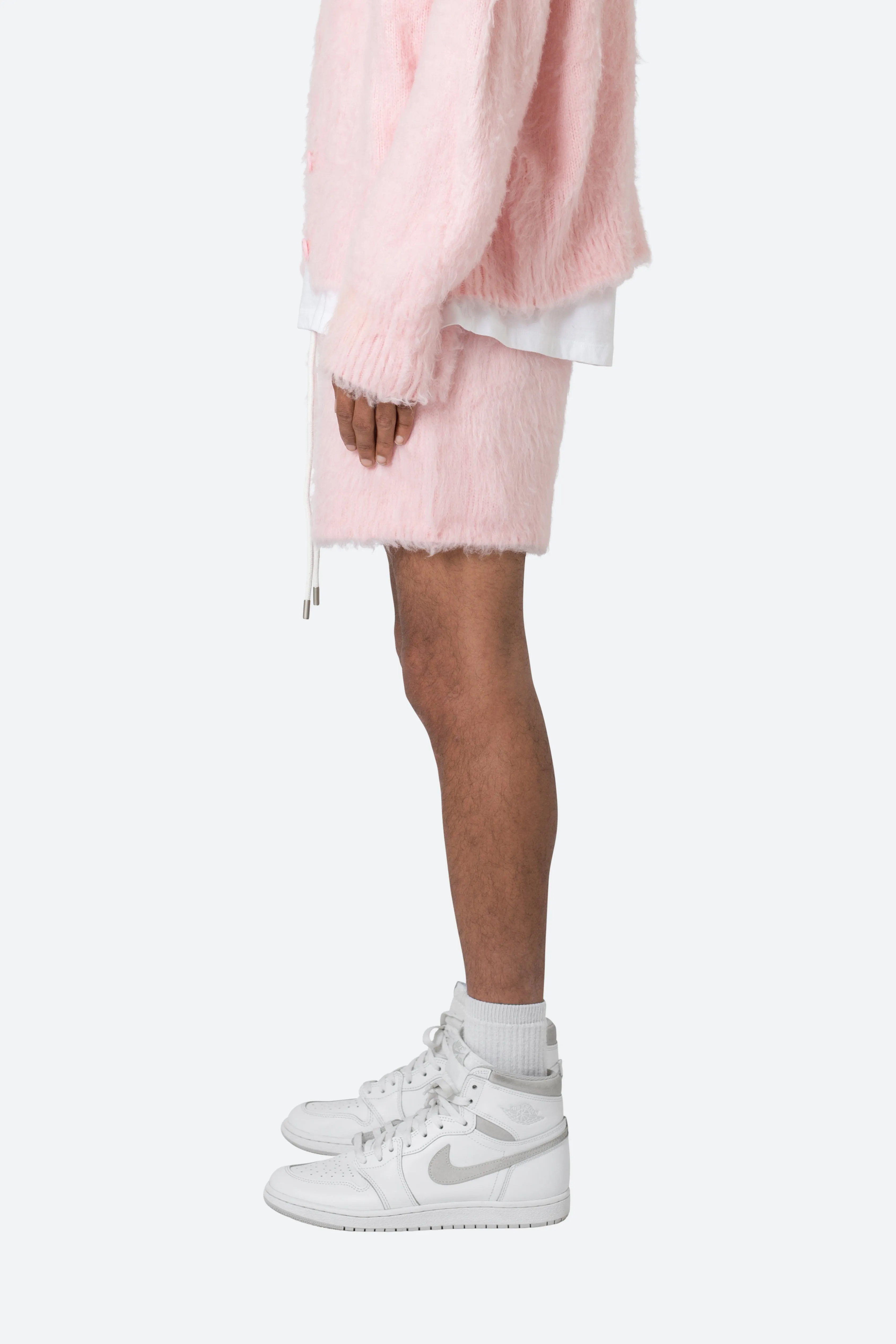 Fuzzy Sweatshorts - Pink