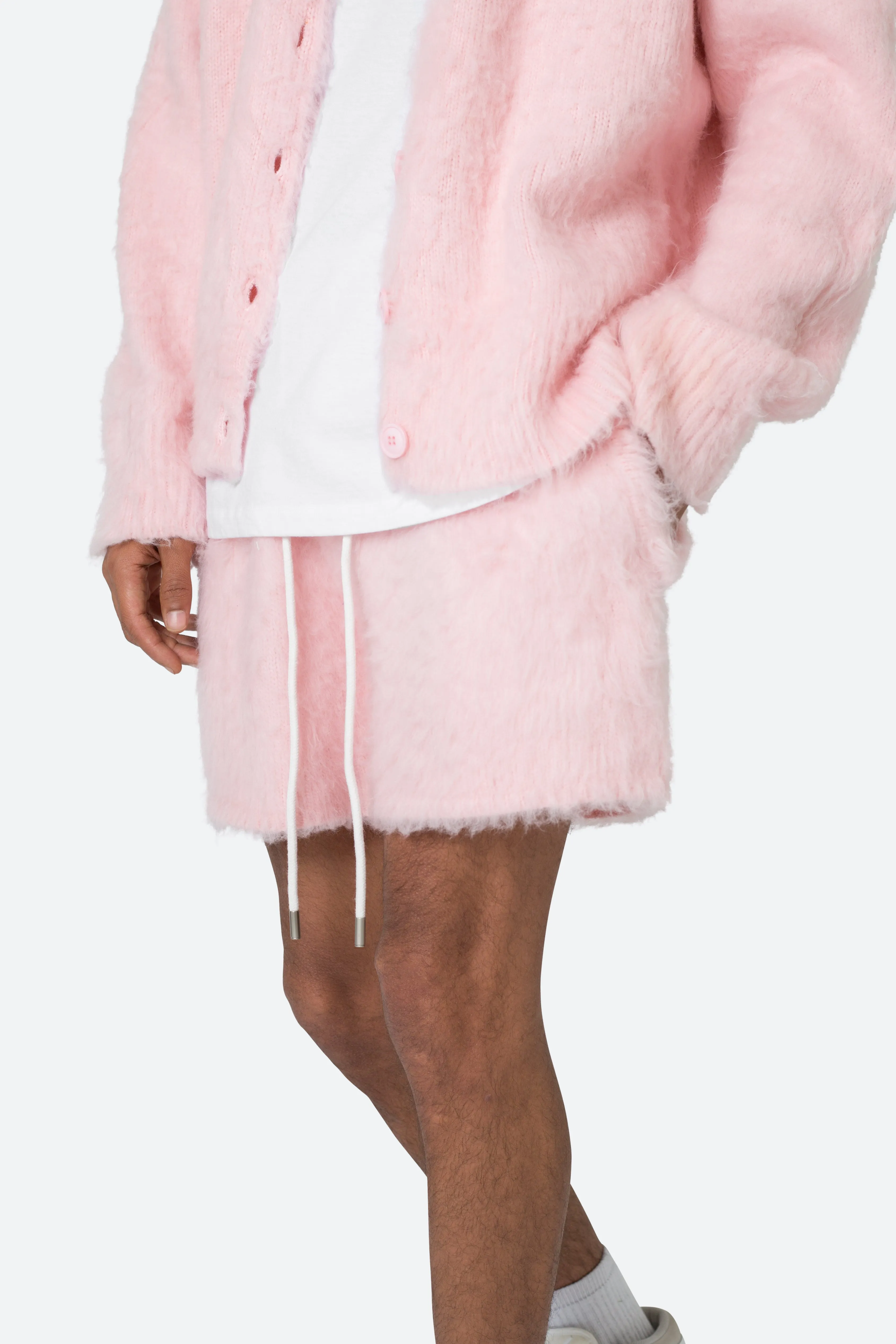 Fuzzy Sweatshorts - Pink