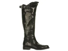 Henry Beguelin Tall Black Embossed Leather Boots