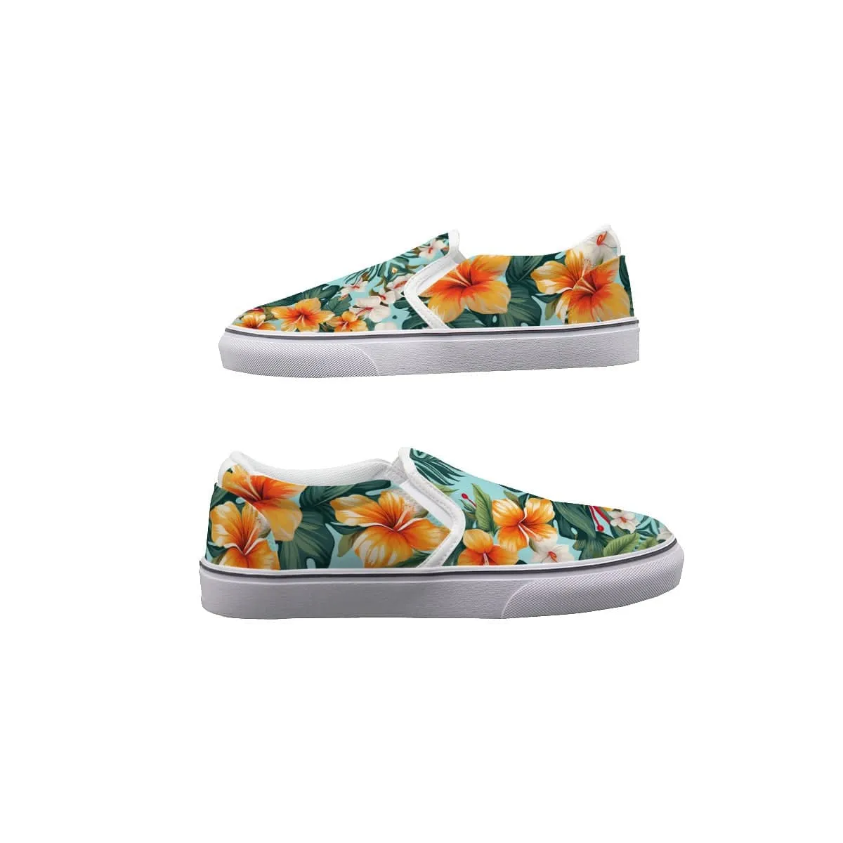 Hibiscus Cove - Women's Slip On Sneakers