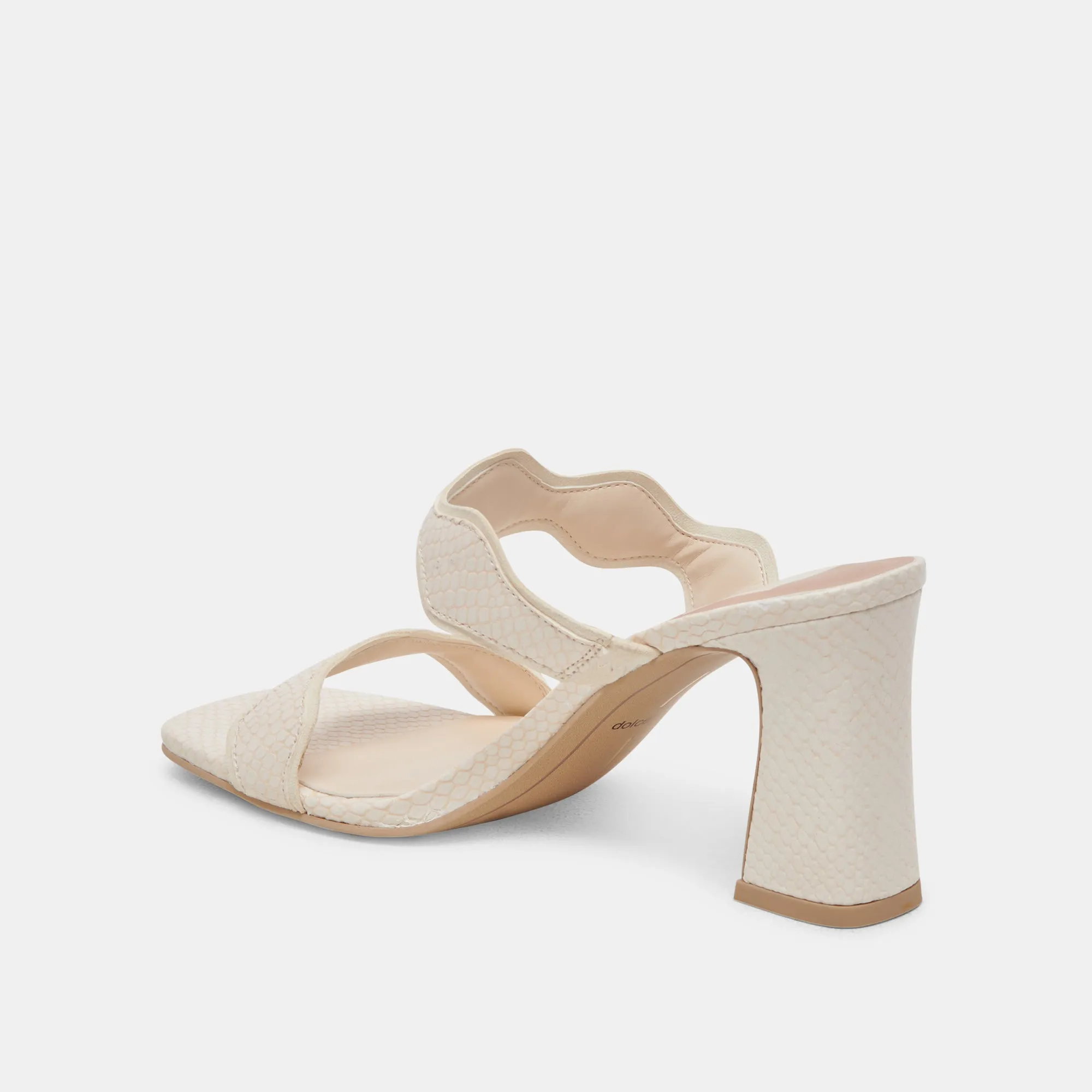 ILVA HEELS CREME EMBOSSED LEATHER