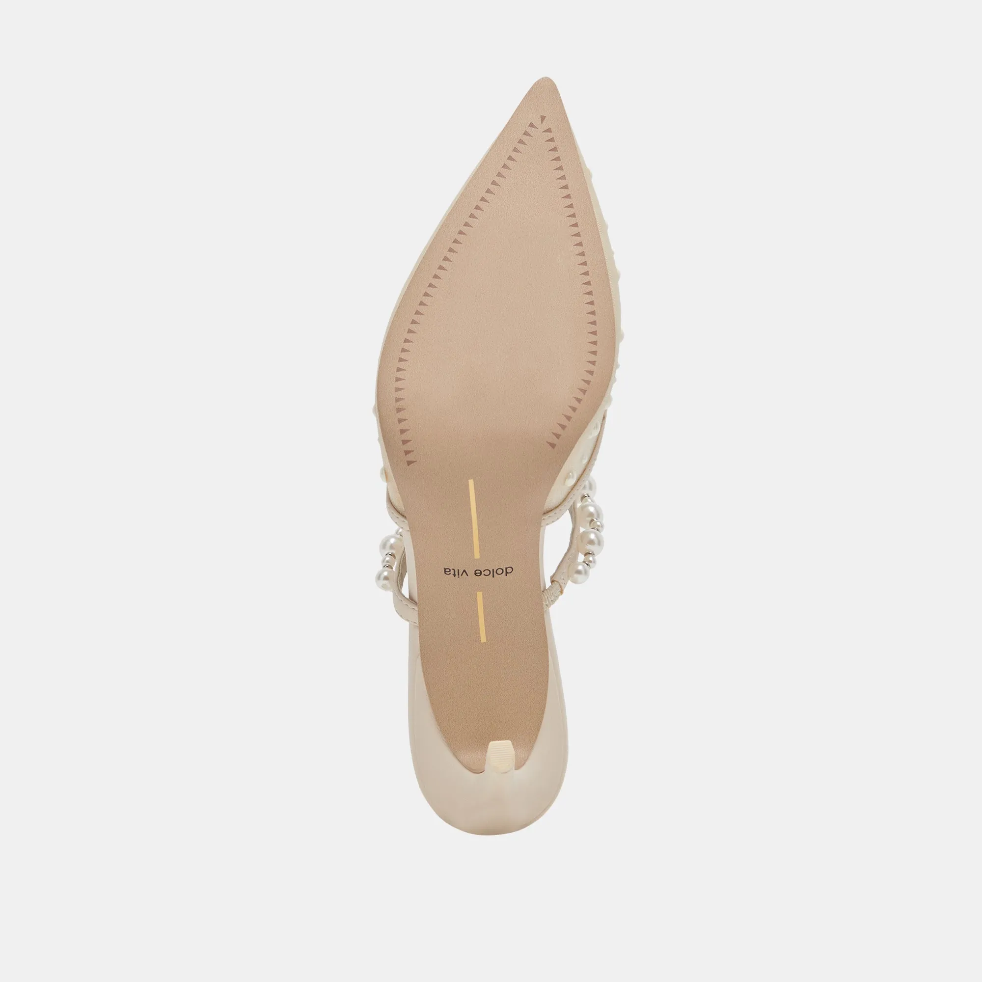 KATIK PEARL HEELS IVORY MESH