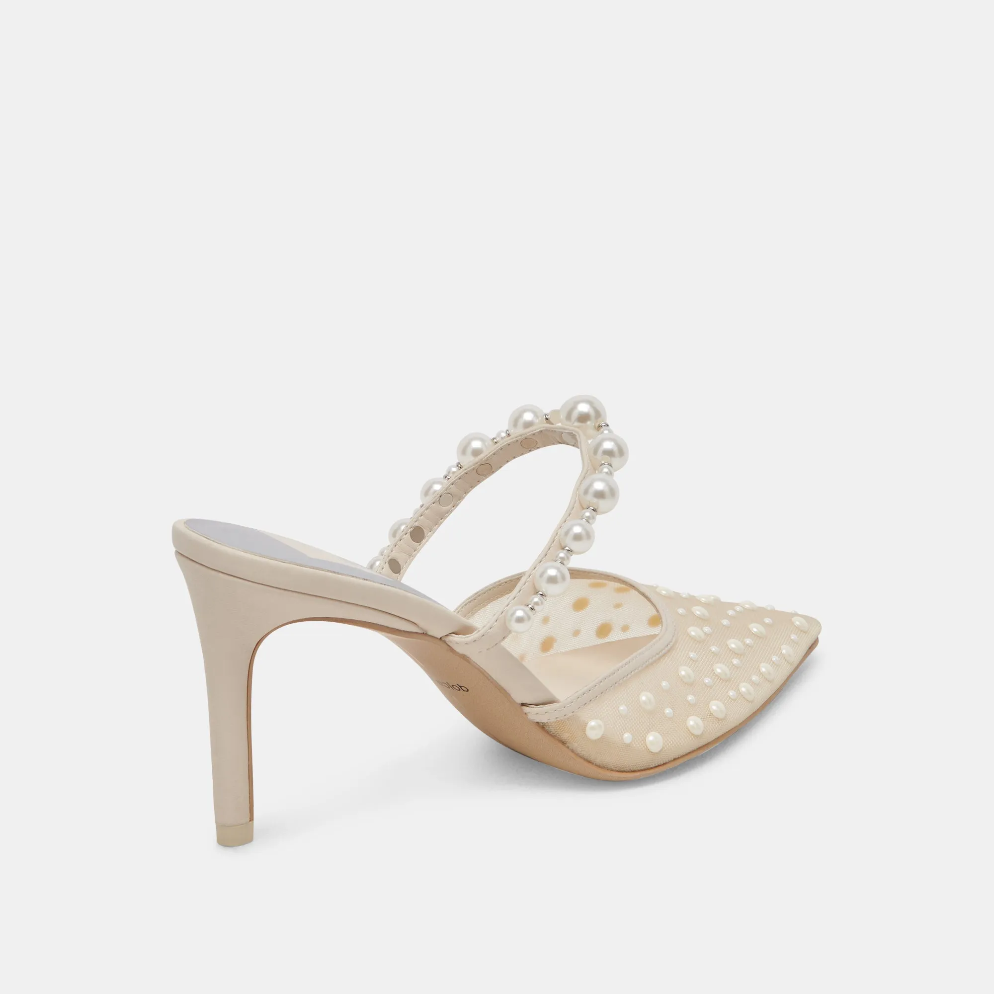 KATIK PEARL HEELS IVORY MESH