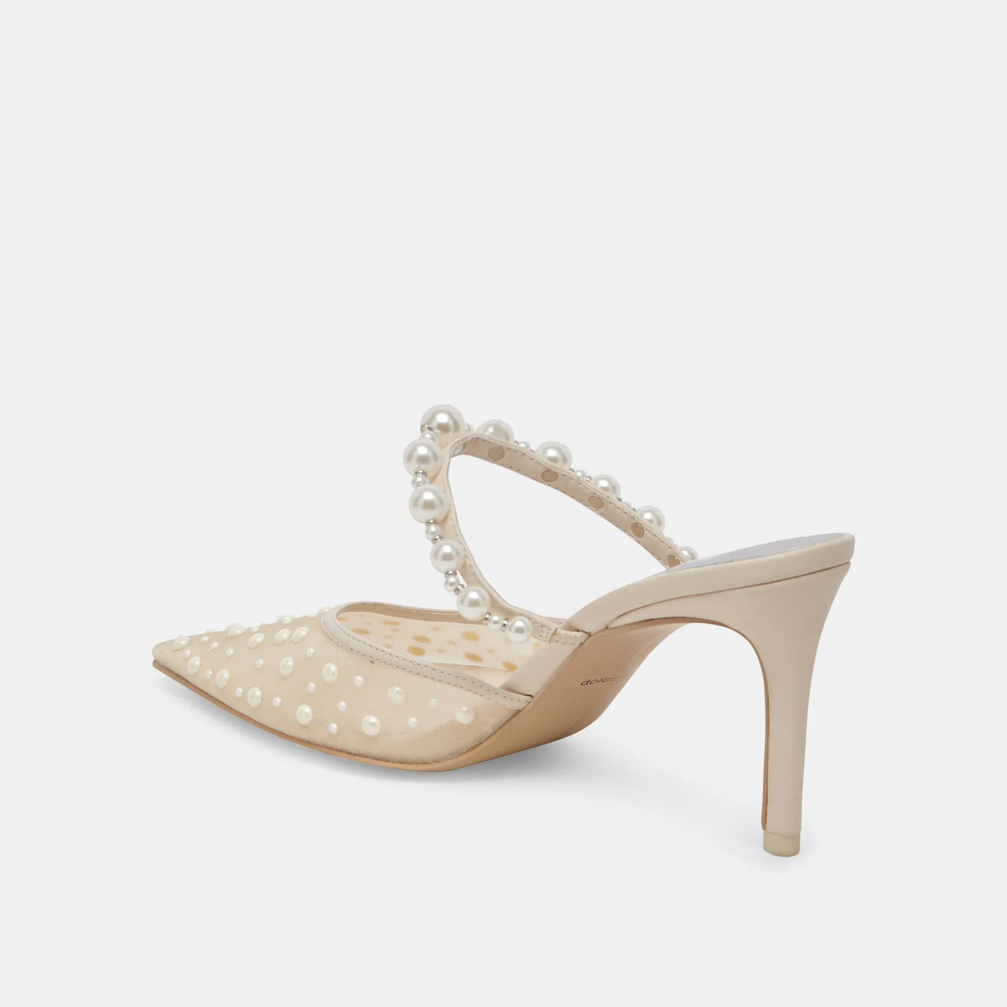 KATIK PEARL HEELS IVORY MESH