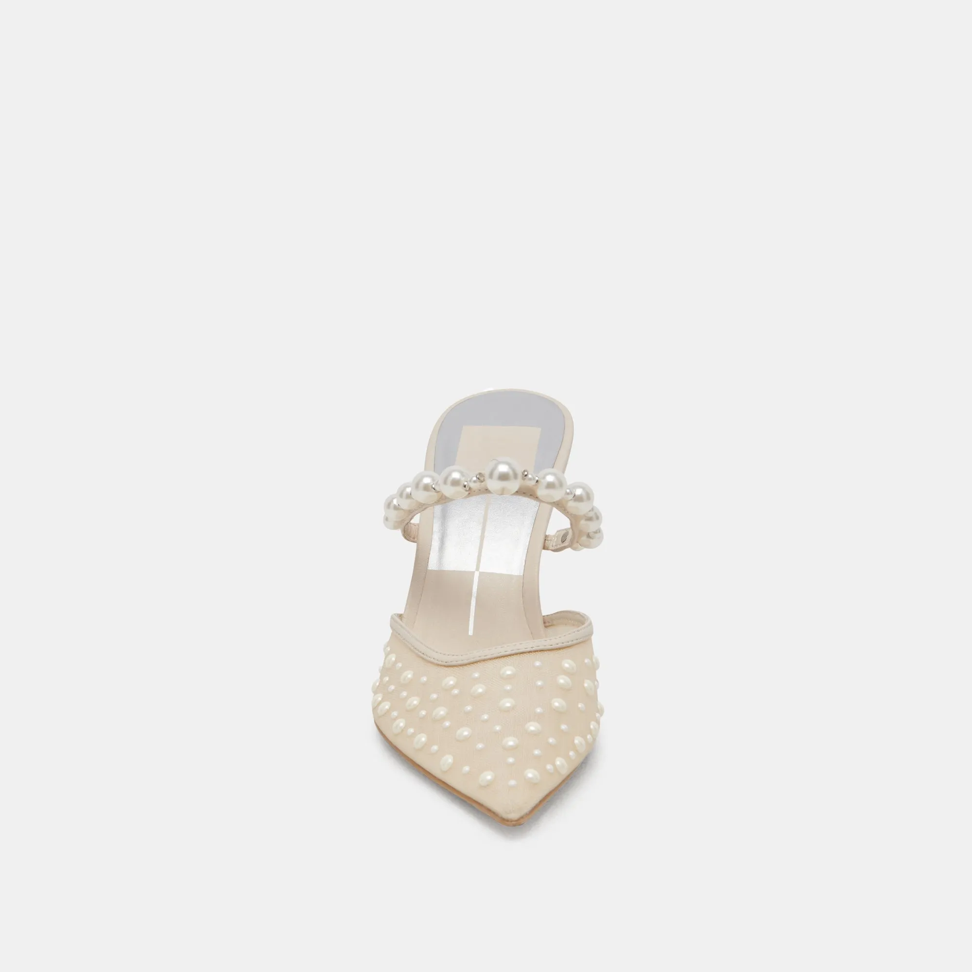 KATIK PEARL HEELS IVORY MESH