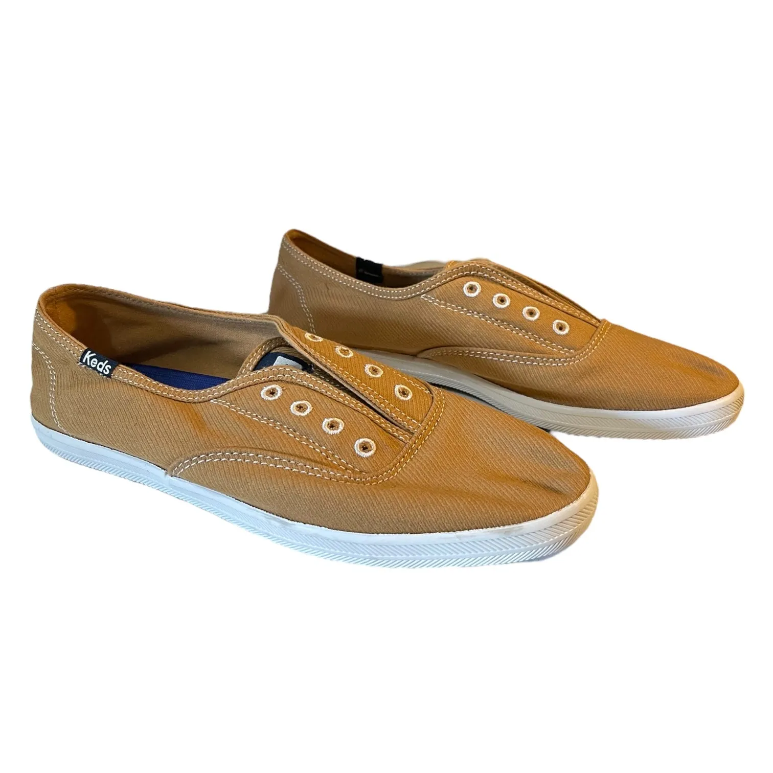 Keds Chillax Canvas Laceless Tan Slip On Softerra Sneakers Size 7.5