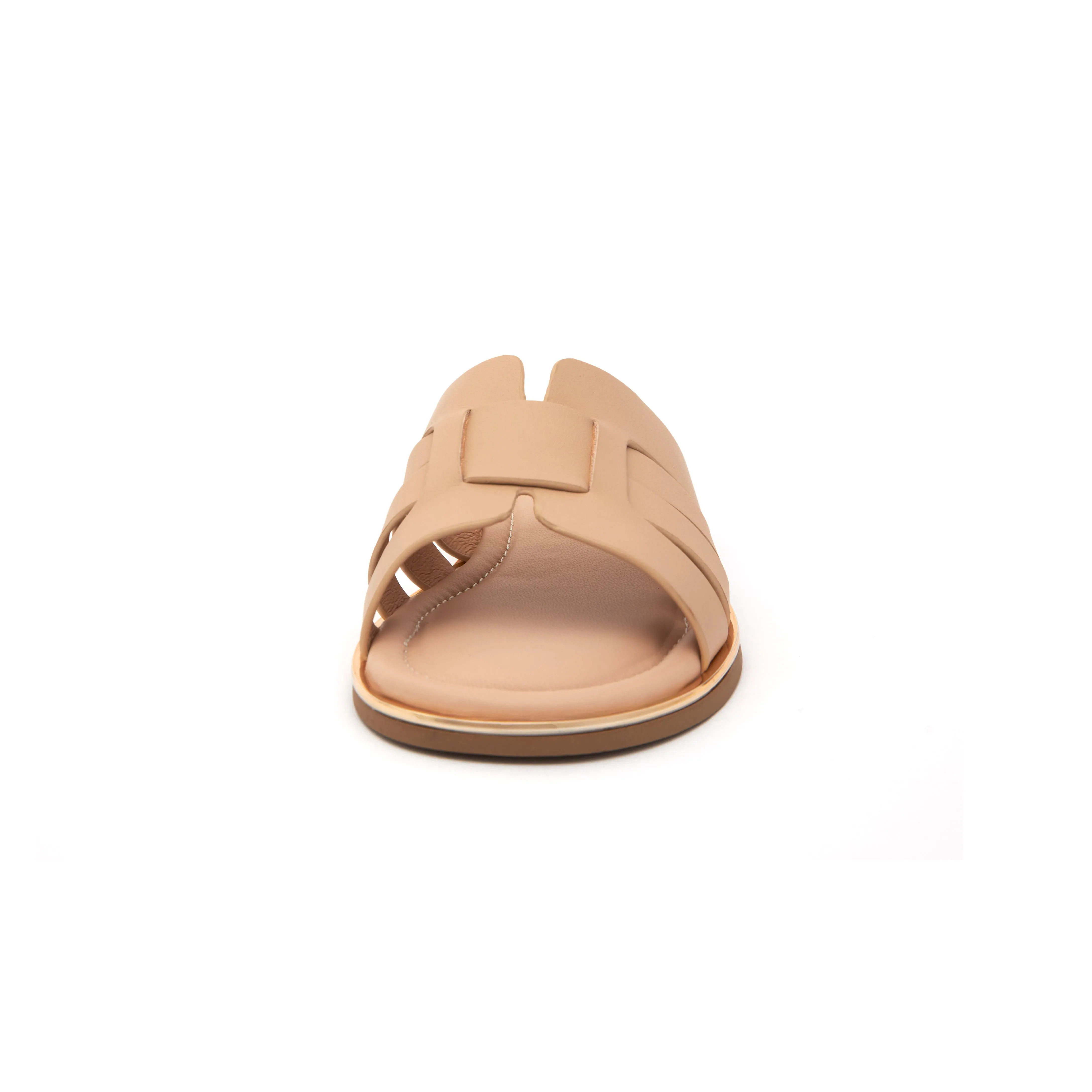 Kris Leather Slippers - Nude ( BEIN )