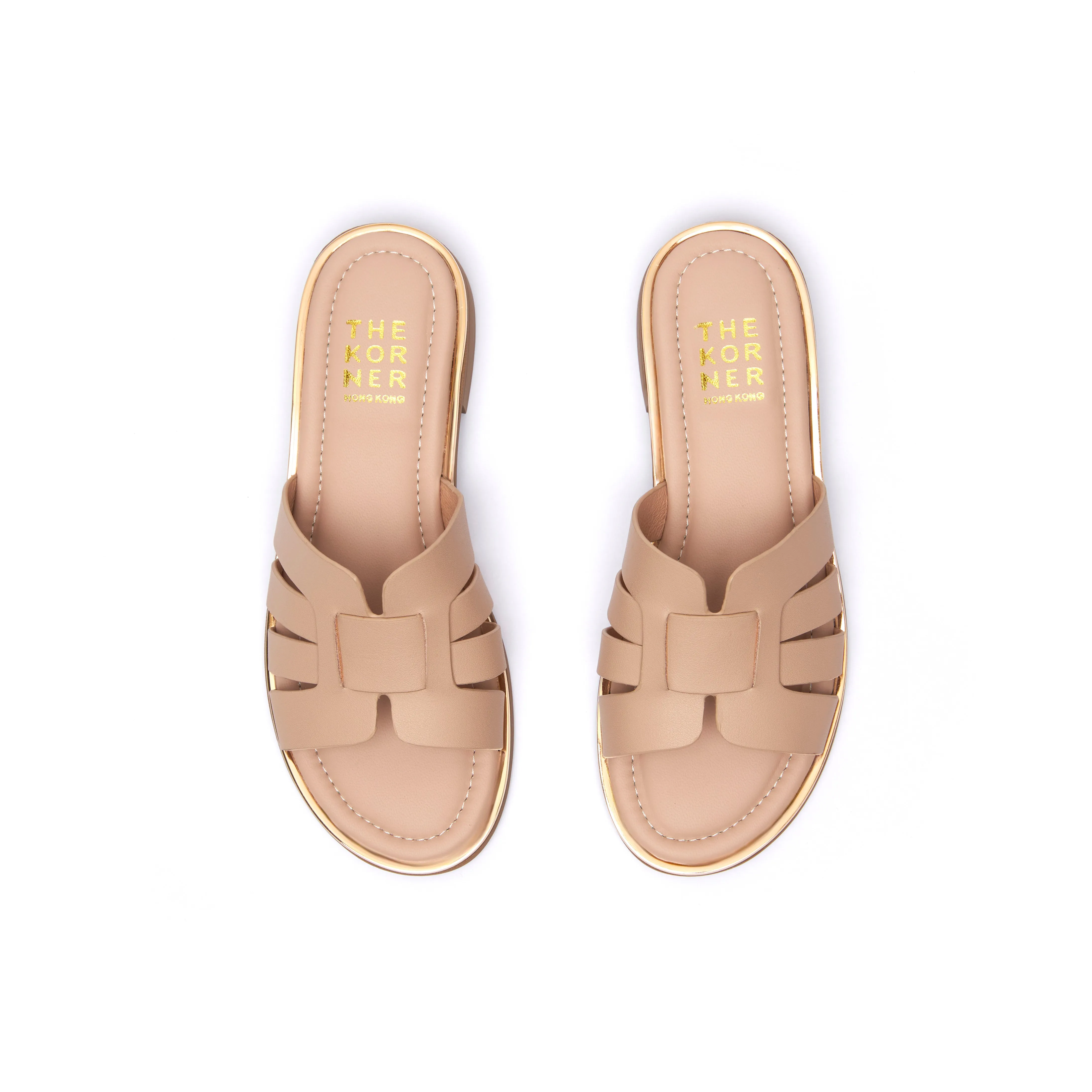 Kris Leather Slippers - Nude ( BEIN )