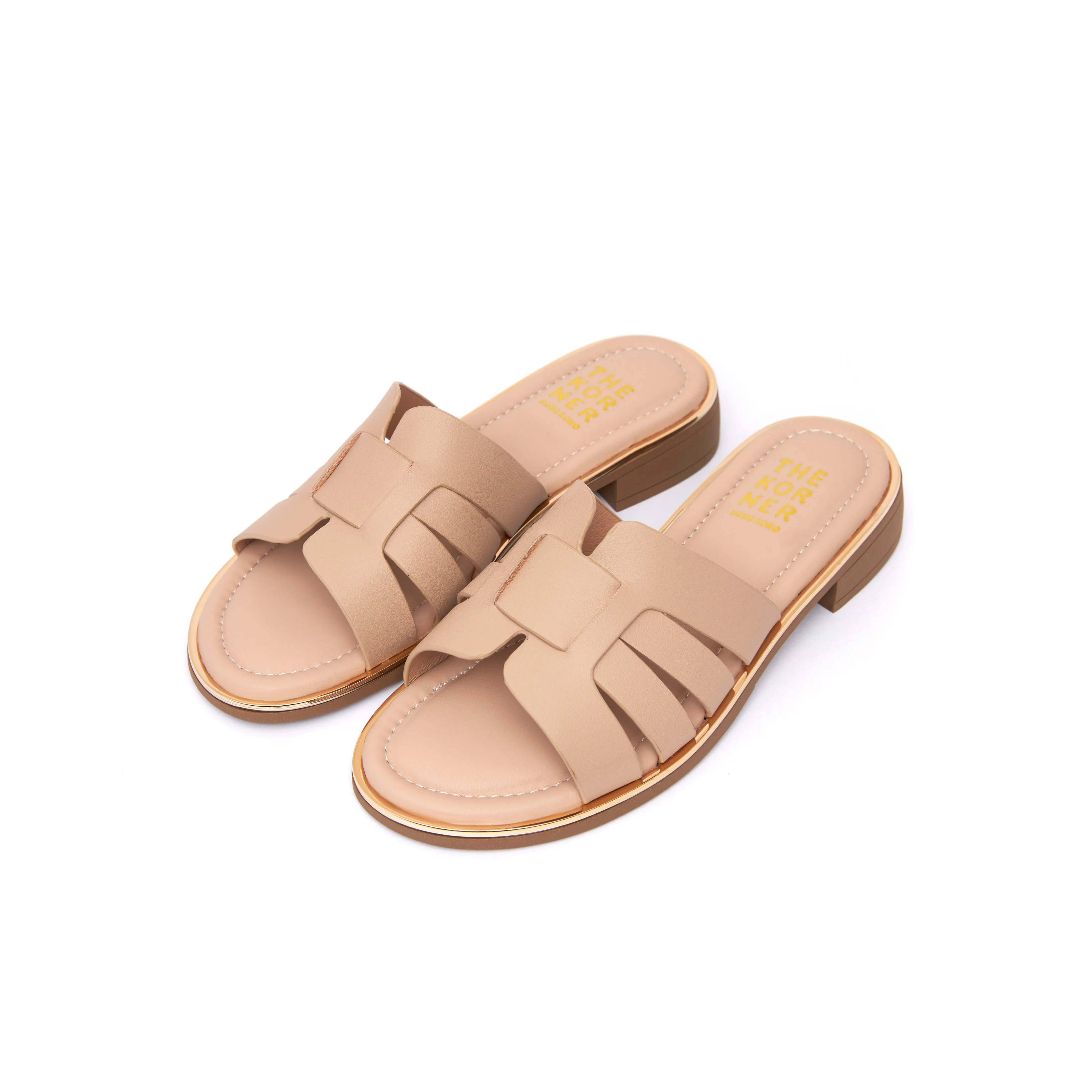 Kris Leather Slippers - Nude ( BEIN )