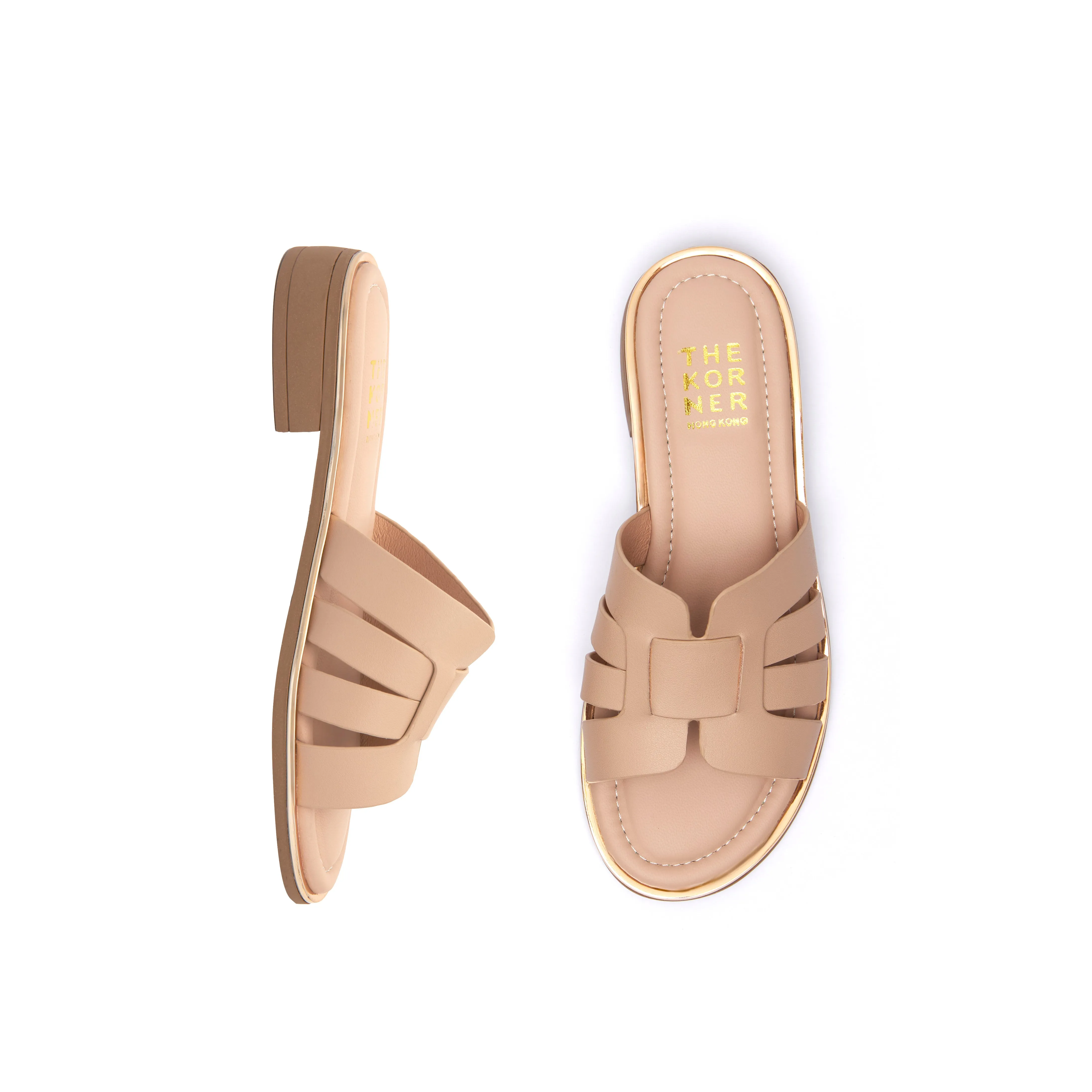 Kris Leather Slippers - Nude ( BEIN )