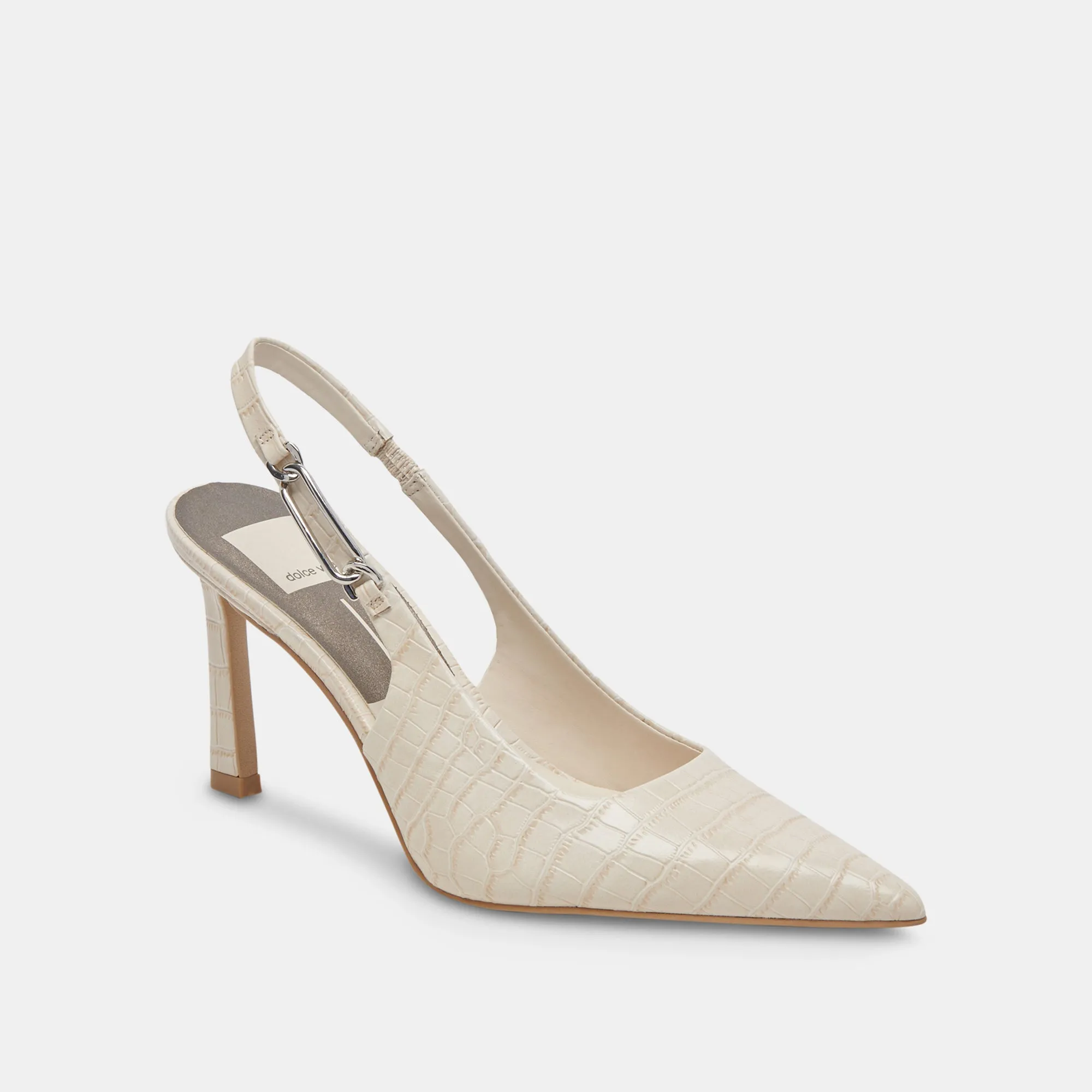 KRISTA HEELS SAND EMBOSSED LEATHER