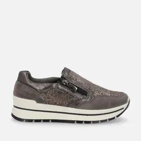 Ladies IGI & Co Slip On Trainers Sneakers Platform Grey Combo Zip 4673022 sale