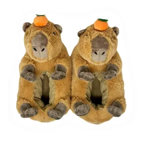 Mabel the Capybara Fuzzy Slippers