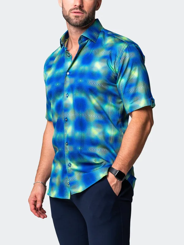 Maceoo Stretch Short-Sleeve Shirt | Galileo Fuzzy Blue