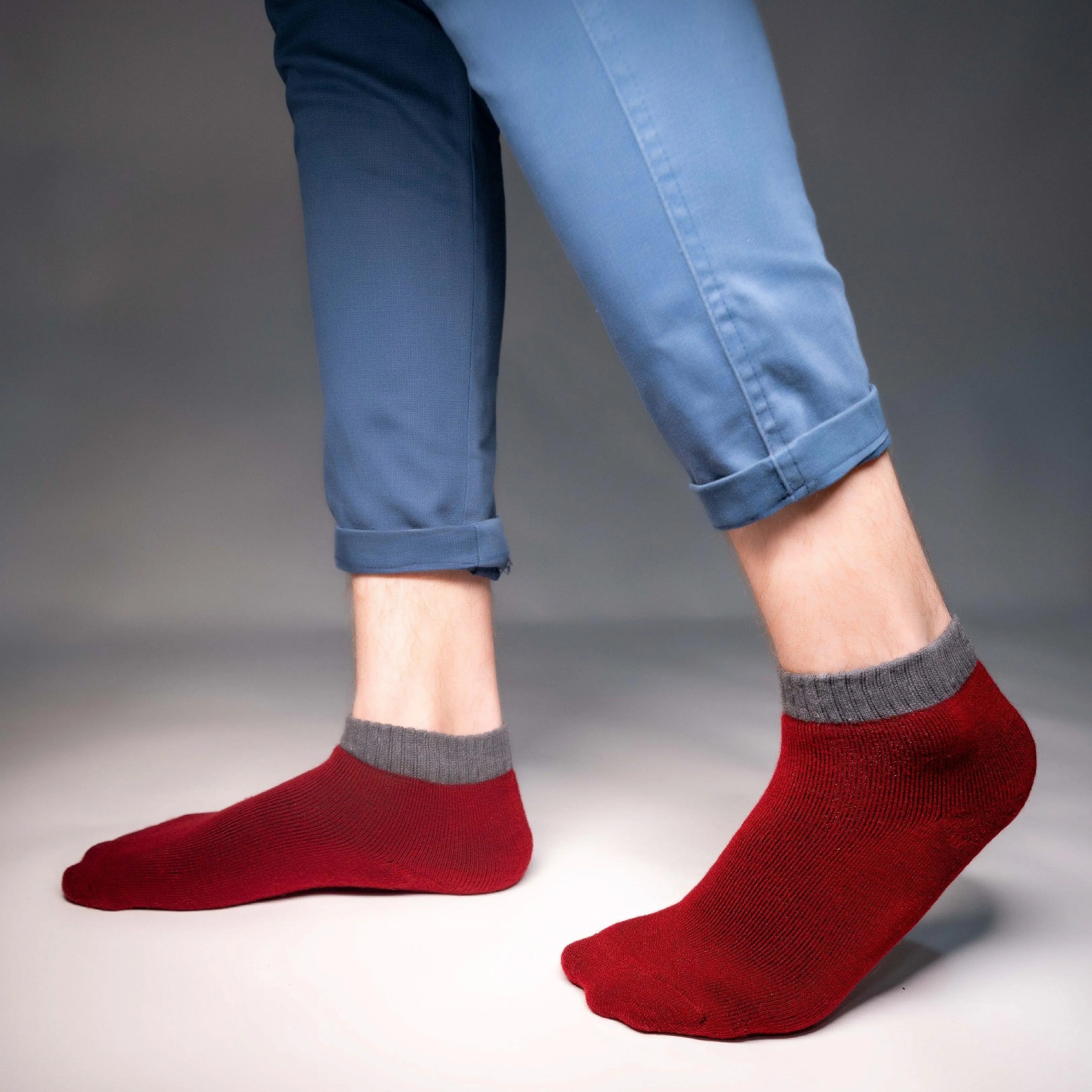 Maroon Anti-Slip Gripper Socks