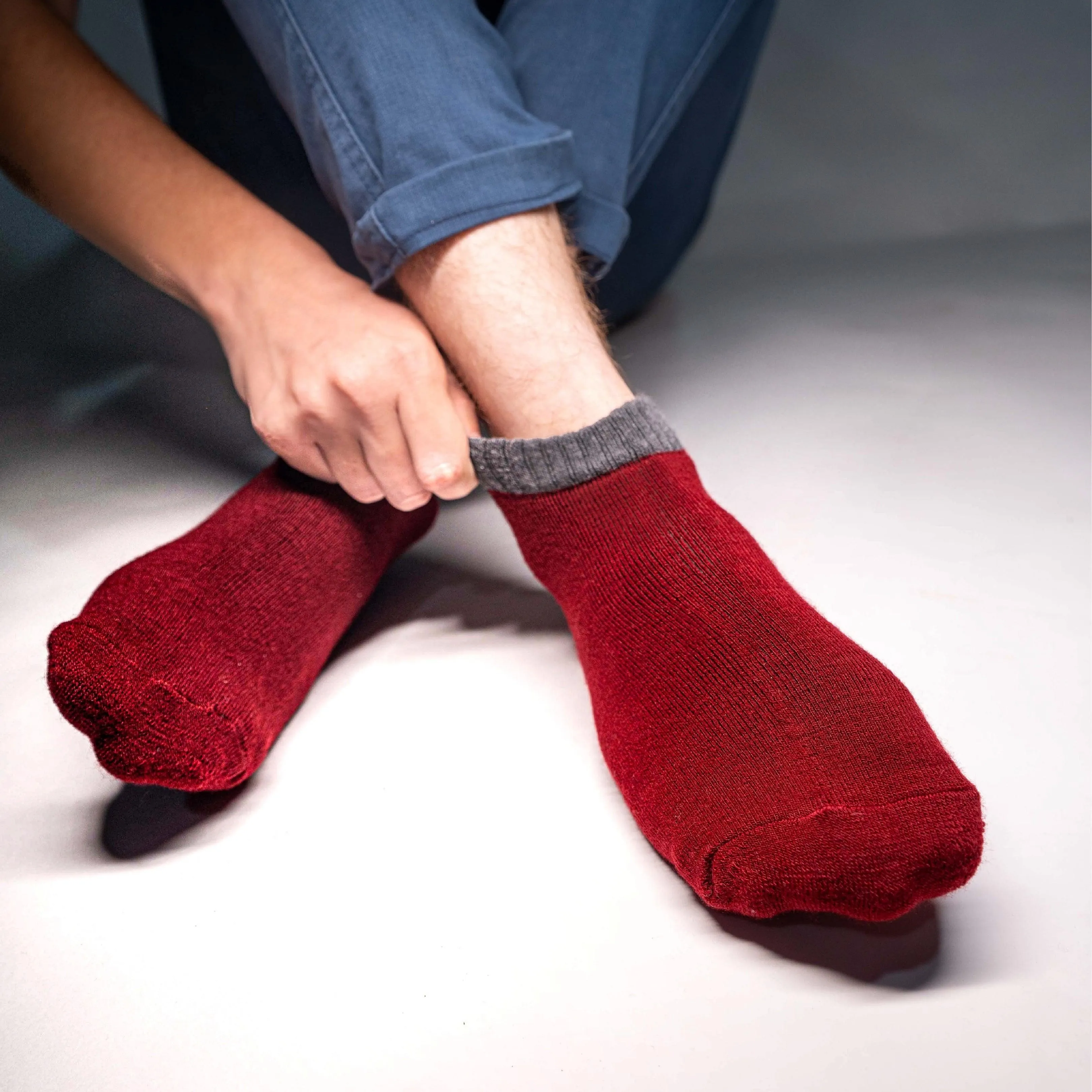 Maroon Anti-Slip Gripper Socks