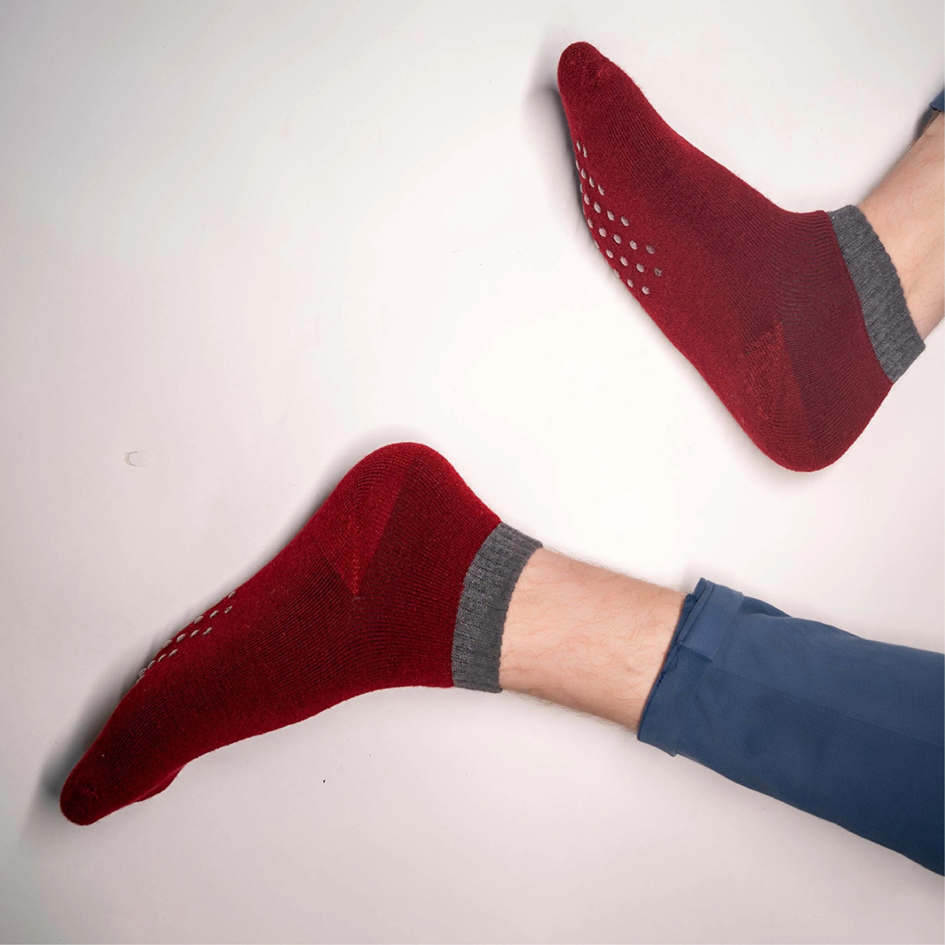 Maroon Anti-Slip Gripper Socks