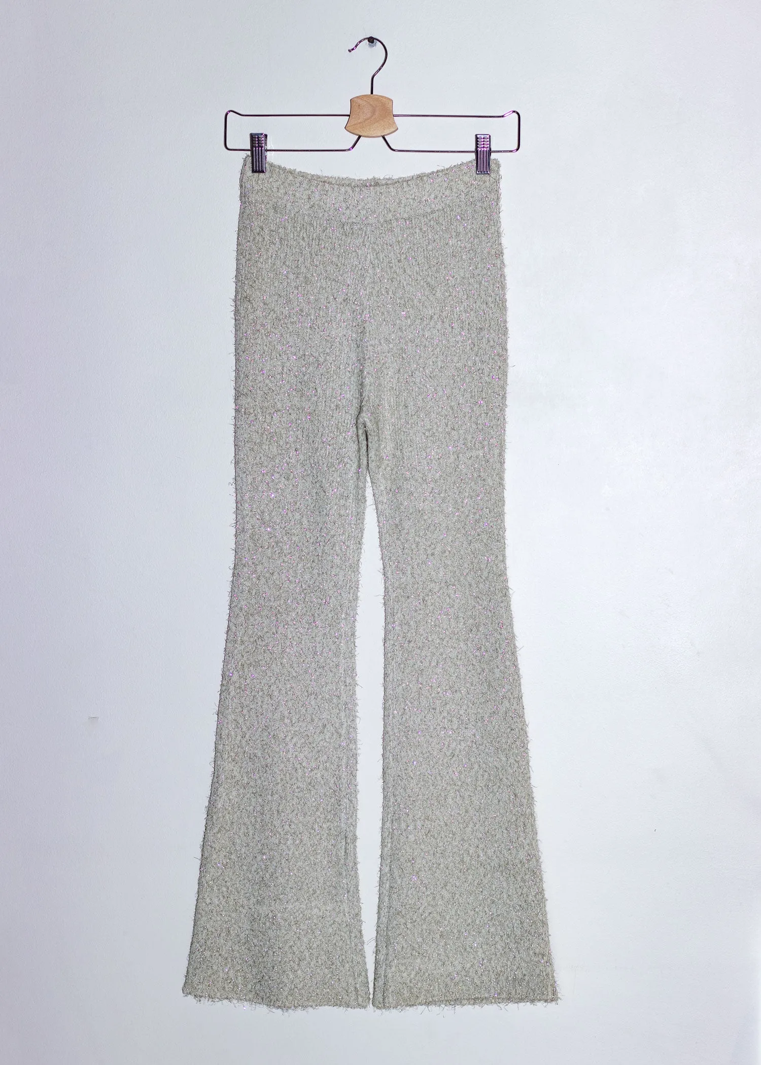 Mint Fuzzy Knit Bootcut Pants