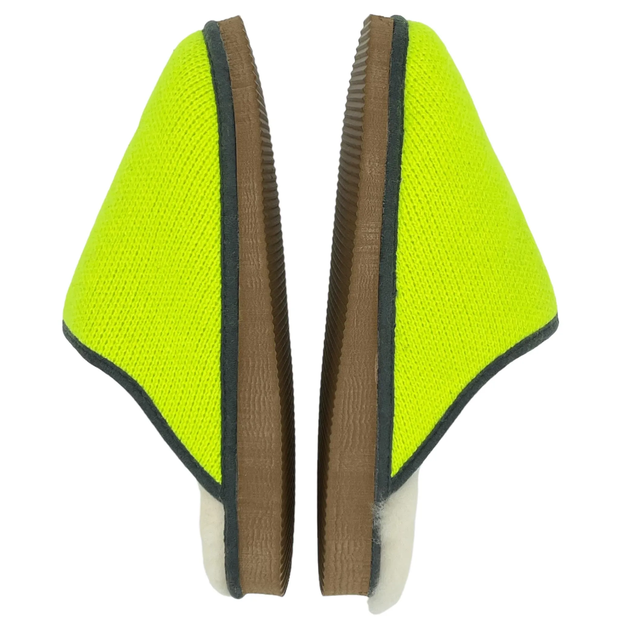 Neon Yellow Lambswool & Sheepskin Slippers