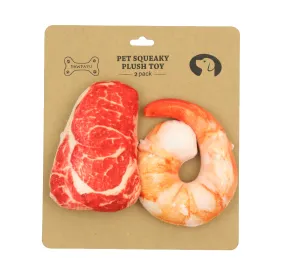 Pawpatu Meat Squeaky Plush Toy