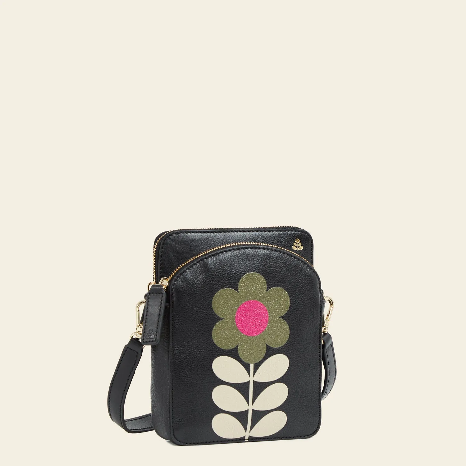 Portia Tall Crossbody - Black Daisy Stem