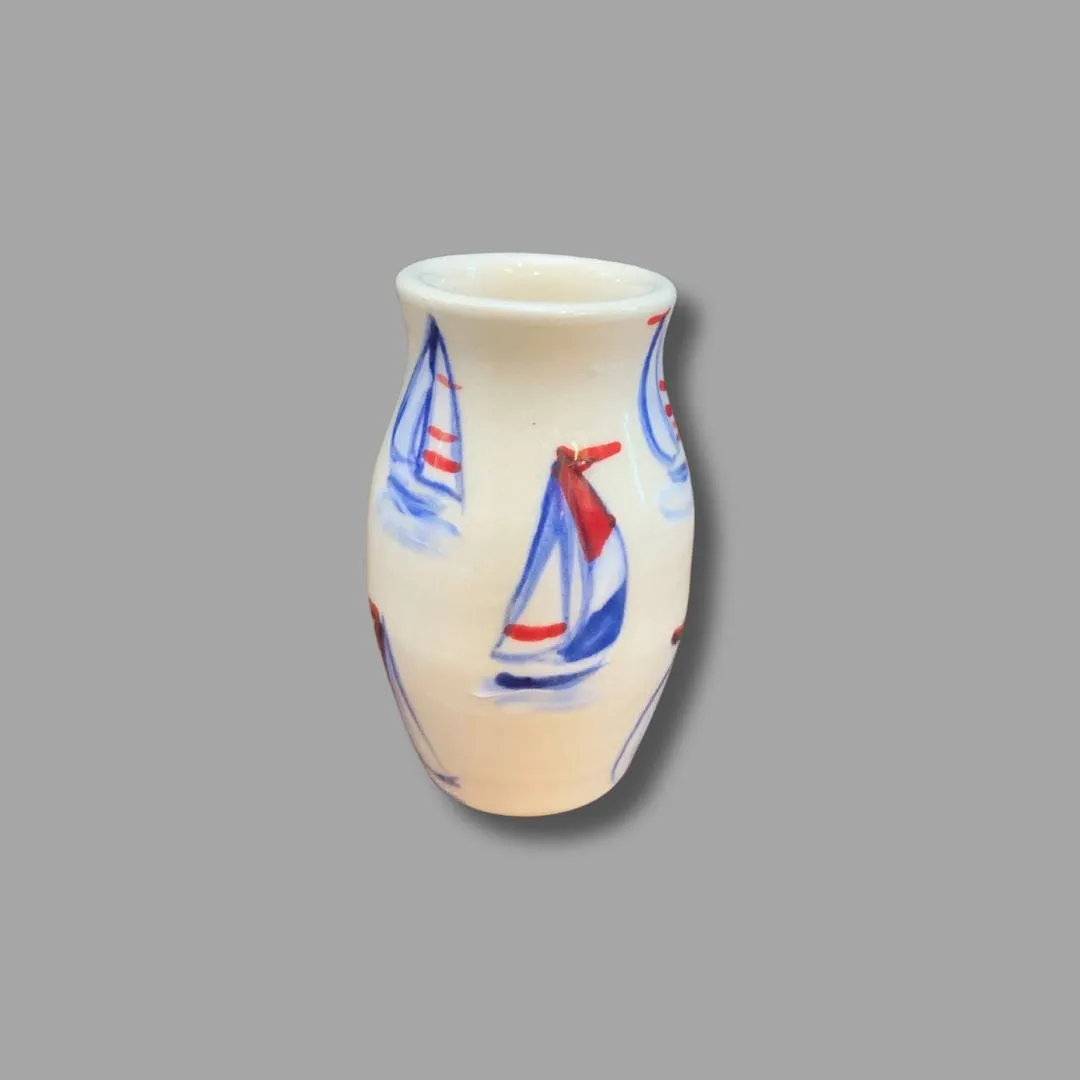 Sailboat Small Tall Vase