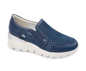 SNEAKERS SLIP ON ELASTICO BLU