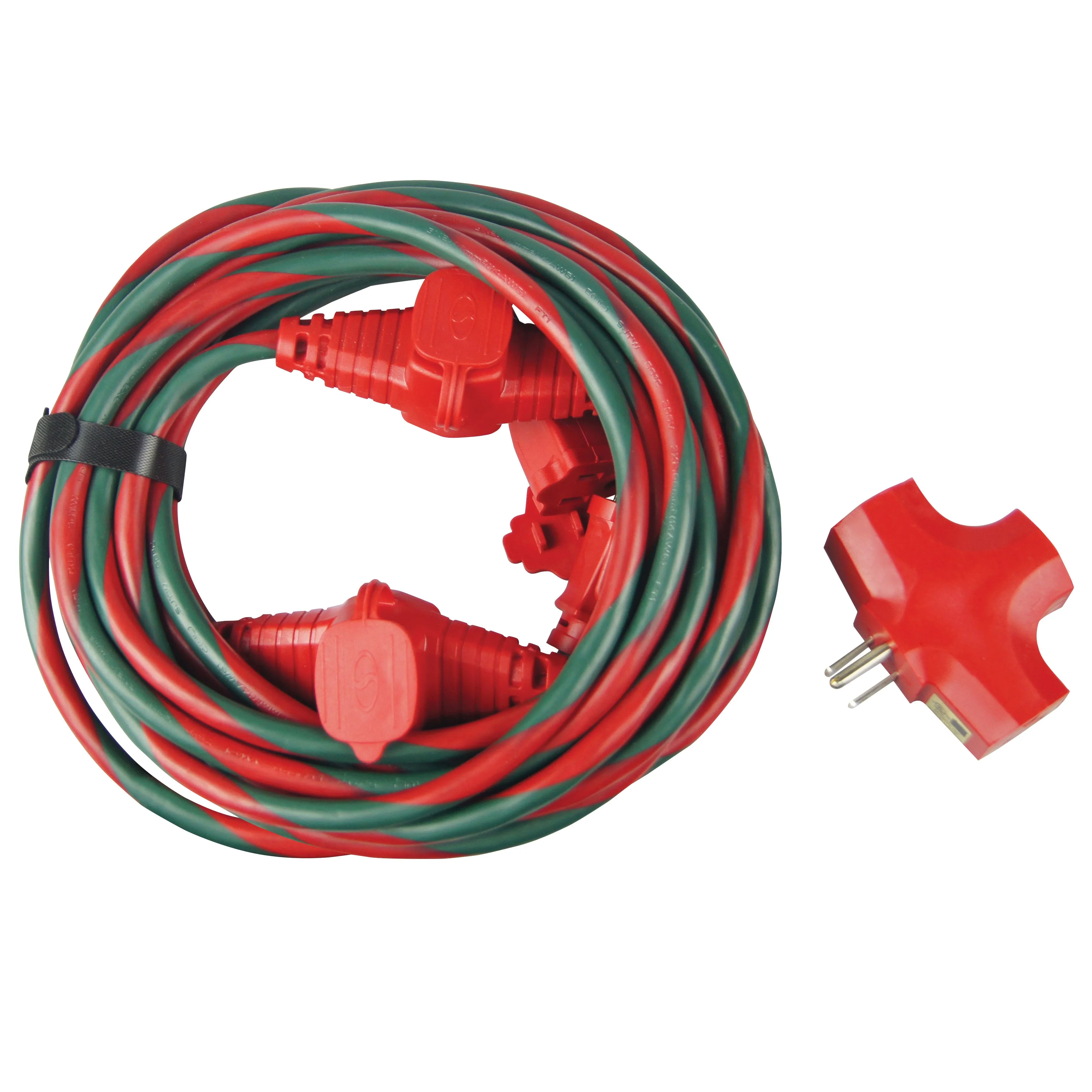 Snow Joe   Sun Joe PJEXT25MO-RG Indoor/Outdoor Extension Cord | 25-Foot | Cord Connect Adapter (Red/Green)