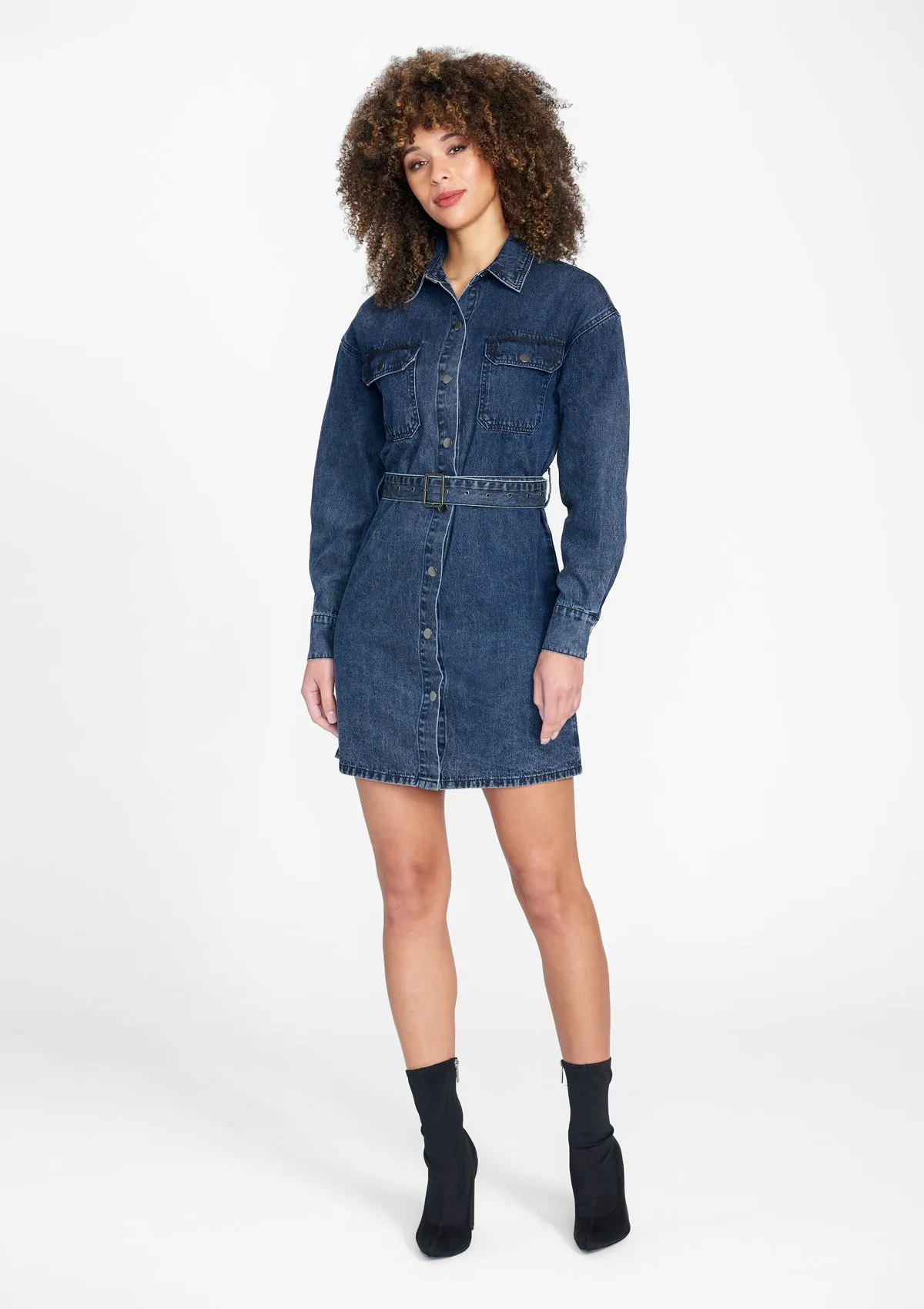 Tall Nylah Denim Shirt Dress