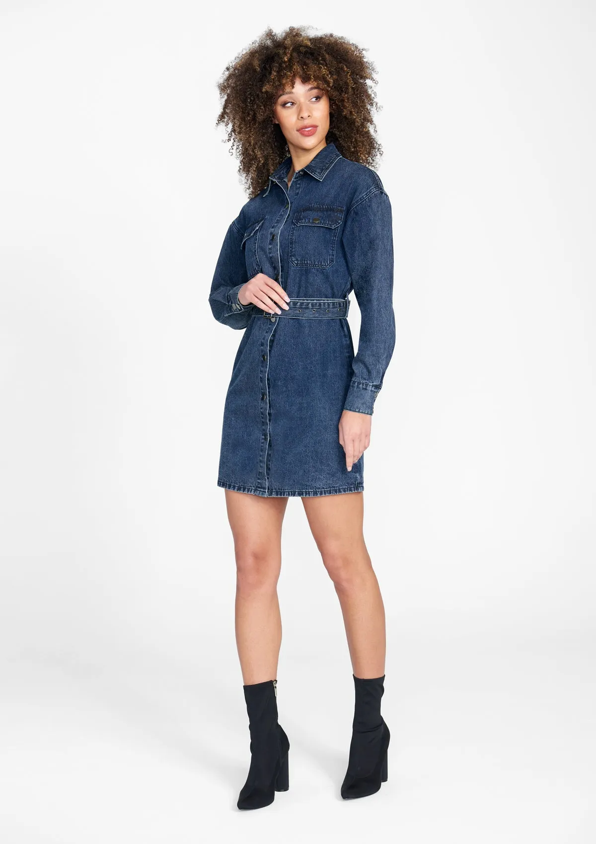 Tall Nylah Denim Shirt Dress