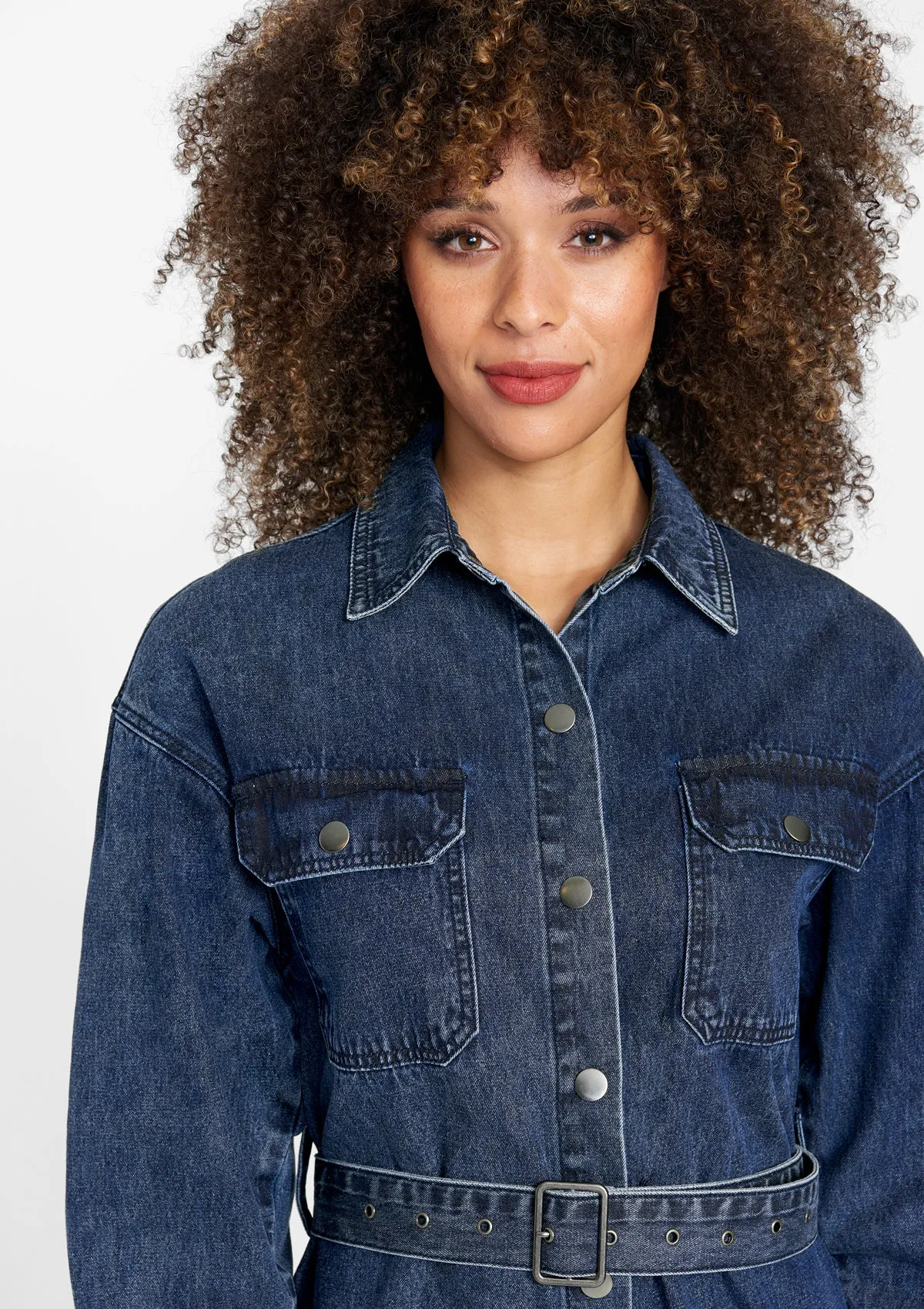 Tall Nylah Denim Shirt Dress