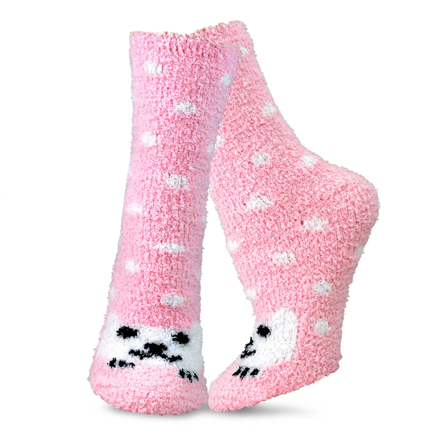 TeeHee Socks Women's Fuzzy Polyester Crew Animal 5-Pack (18003)