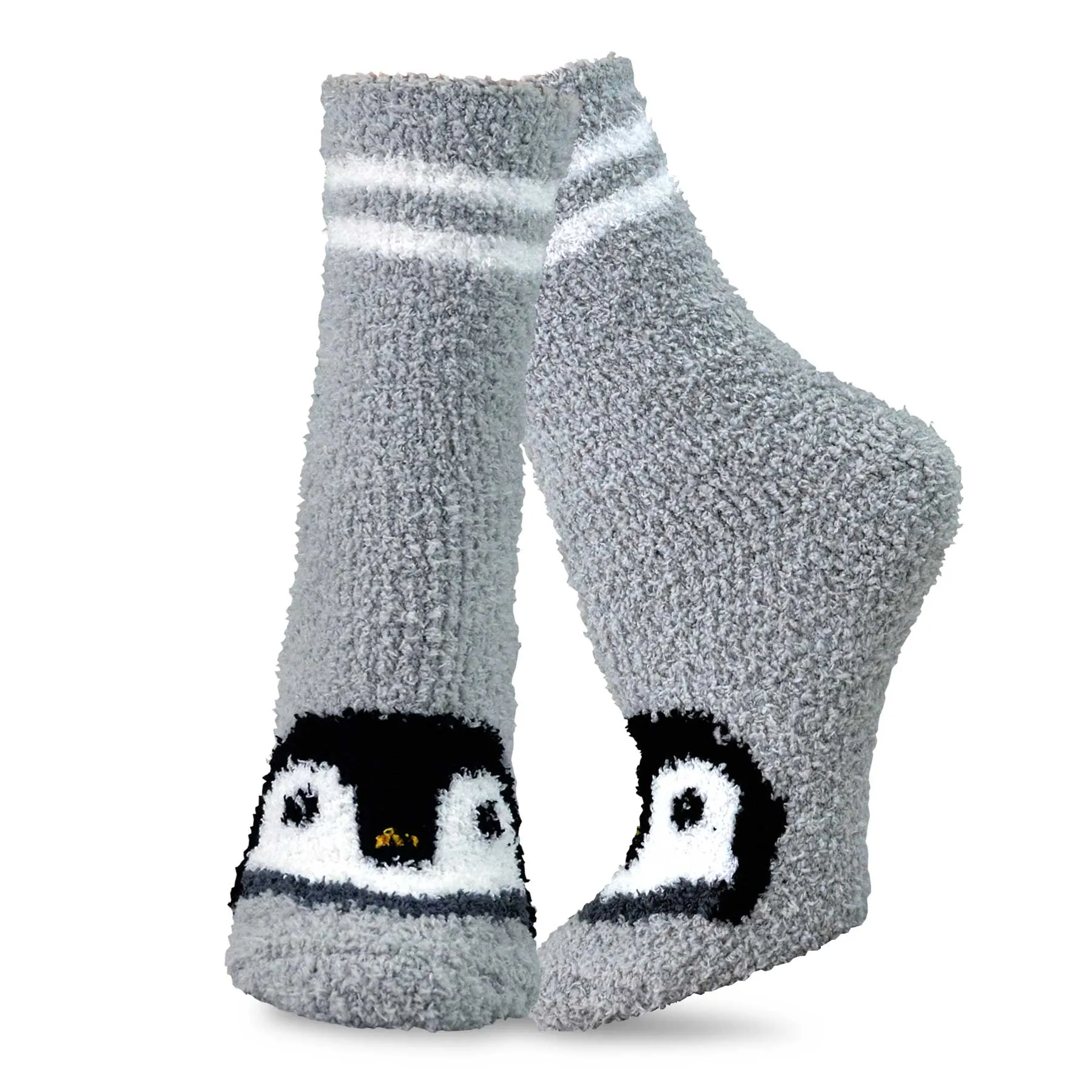 TeeHee Socks Women's Fuzzy Polyester Crew Animal 5-Pack (18003)