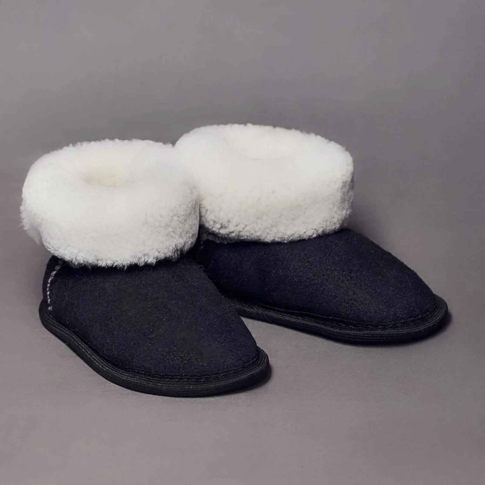 Unisex Midnight Black Toddler's Sheepskin Slippers