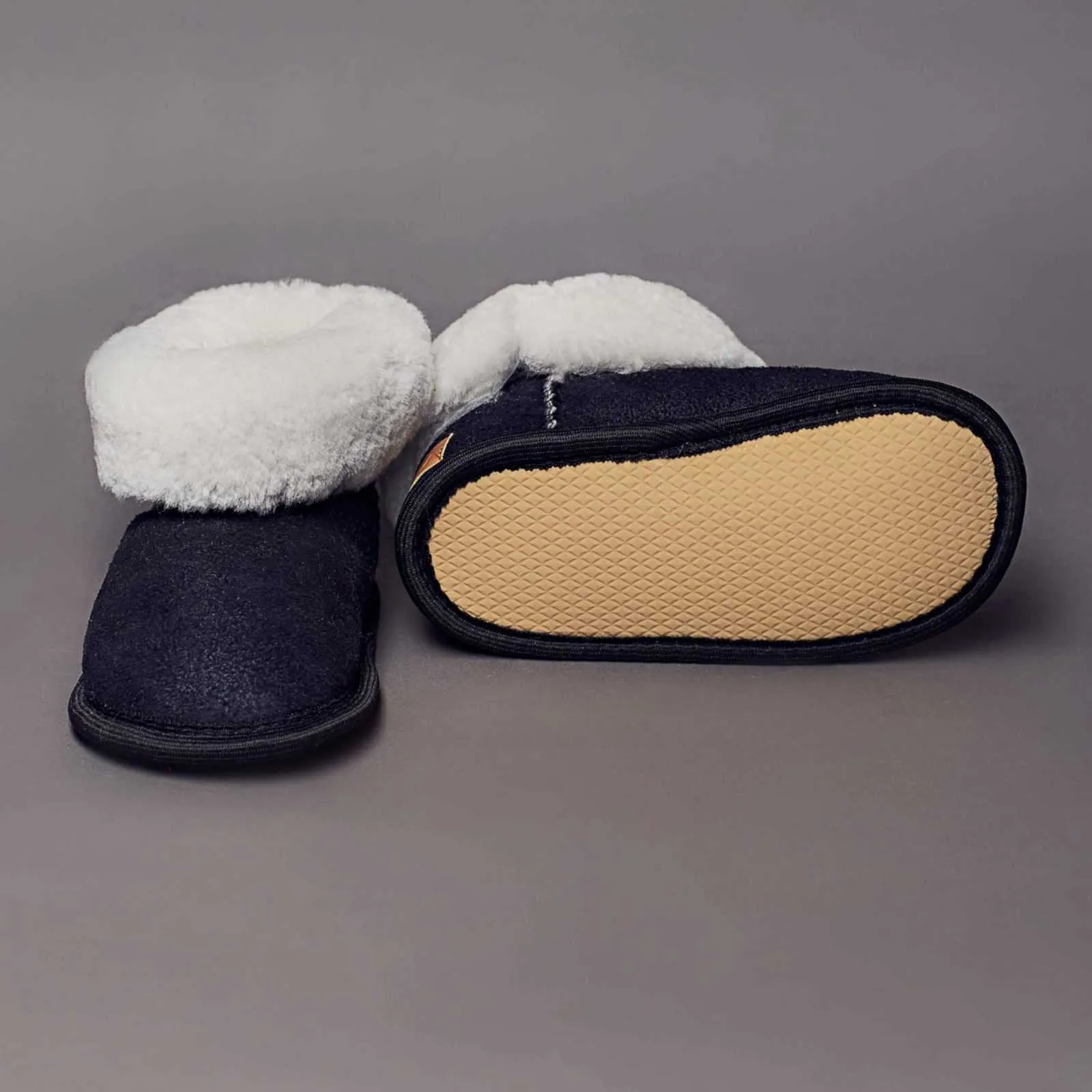 Unisex Midnight Black Toddler's Sheepskin Slippers