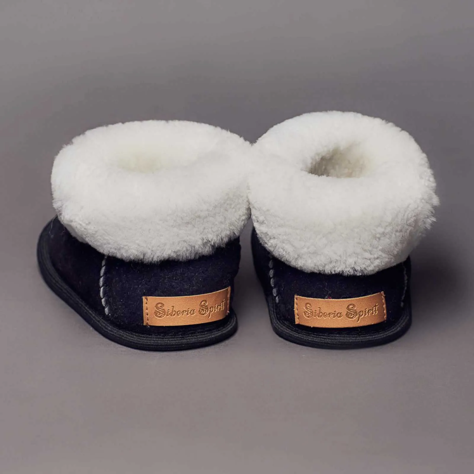 Unisex Midnight Black Toddler's Sheepskin Slippers