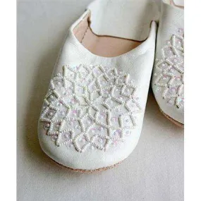 White Moroccan Les Etolie Babouche Slippers